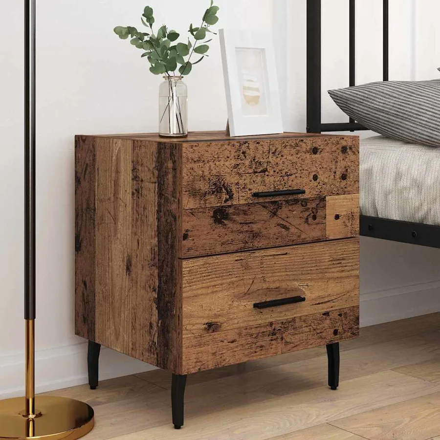 Cabinet de chevet 2 pcs Bois ancien 40 x 35 x 47,5 cm - 4
