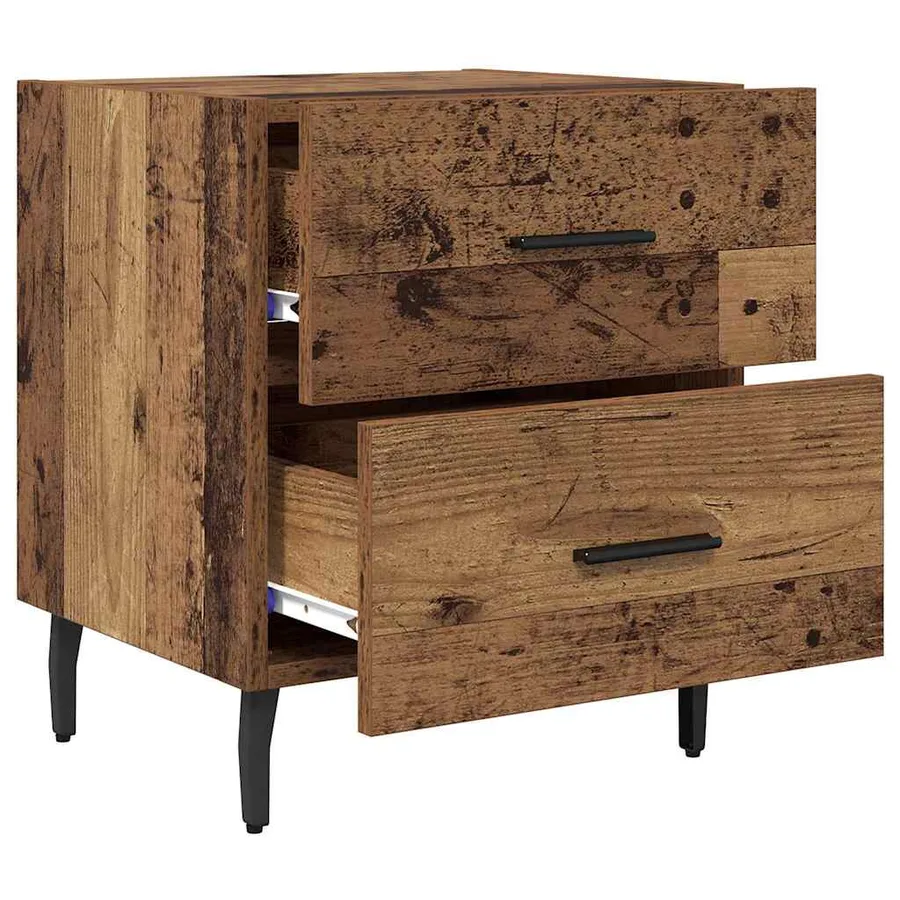 Cabinet de chevet 2 pcs Bois ancien 40 x 35 x 47,5 cm - 5