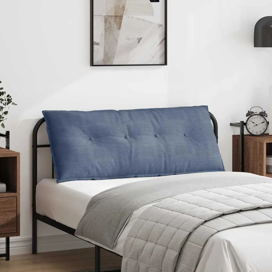 Coussin de Dos Bleu 120 x 50 cm Tissu en velours côtelé