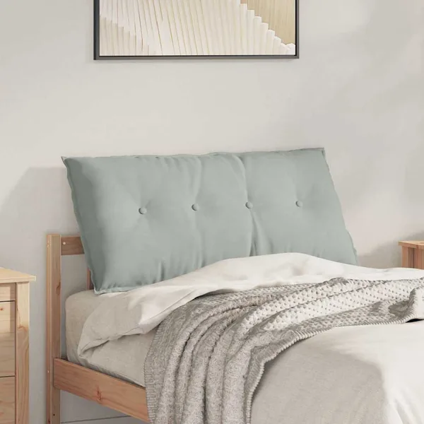 Coussin de Dos Gris clair 100 x 50 cm Tissu en velours côtelé