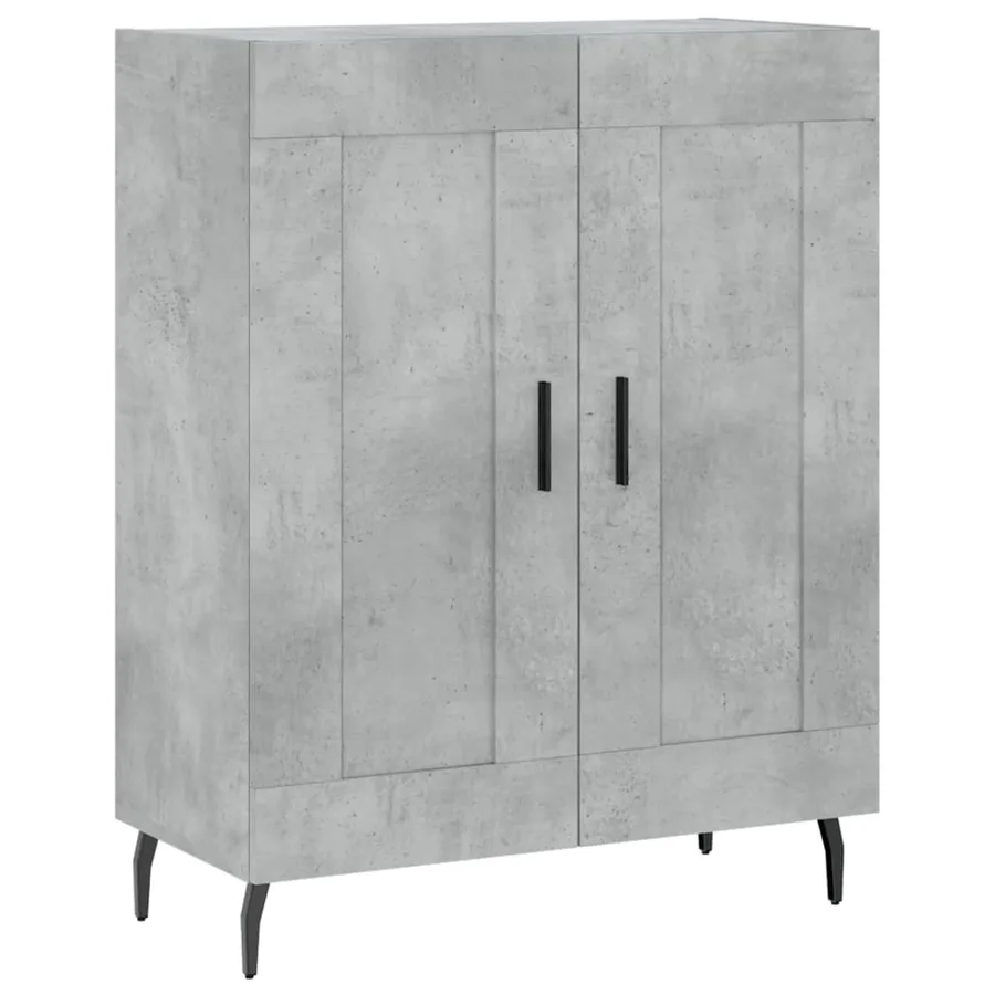 Buffet haut Gris béton 69,5x34x180 cm Bois d'ingénierie - 7
