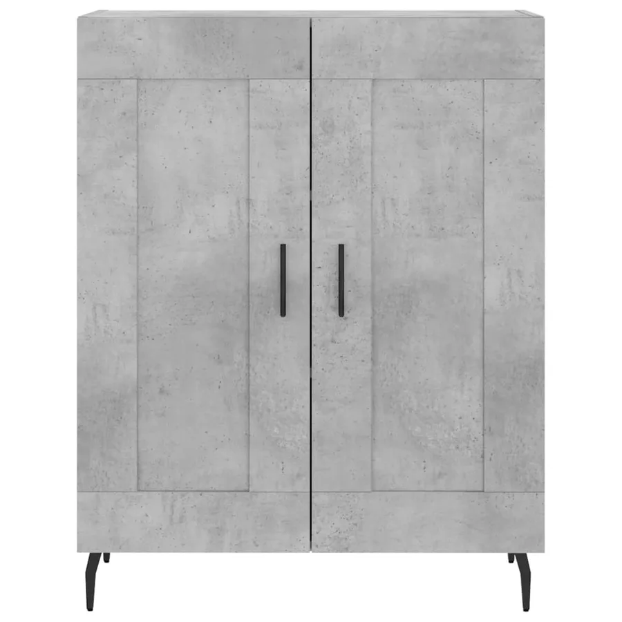 Buffet haut Gris béton 69,5x34x180 cm Bois d'ingénierie - 8