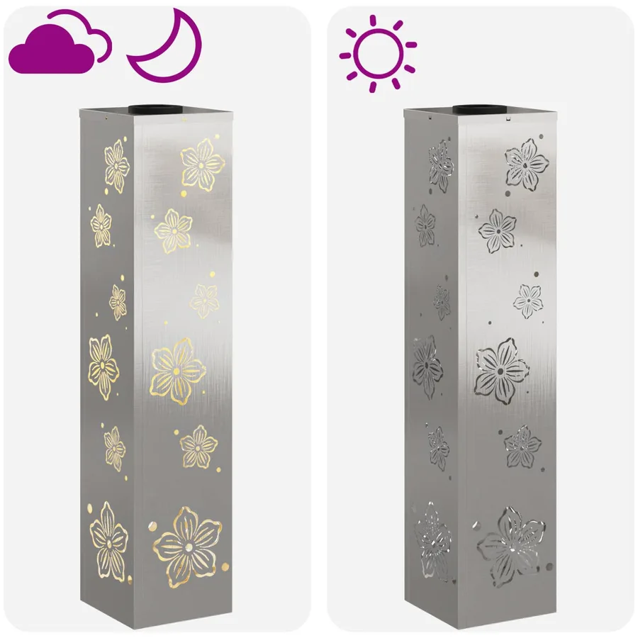 Lumière de chemin LED solaire 2 pcs Blanc chaud 18 x 18 x 80 cm - 13