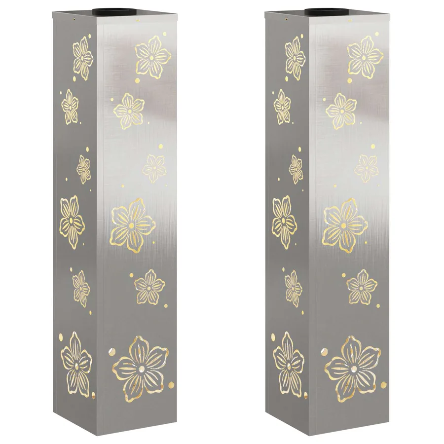 Lumière de chemin LED solaire 2 pcs Blanc chaud 18 x 18 x 80 cm - 2