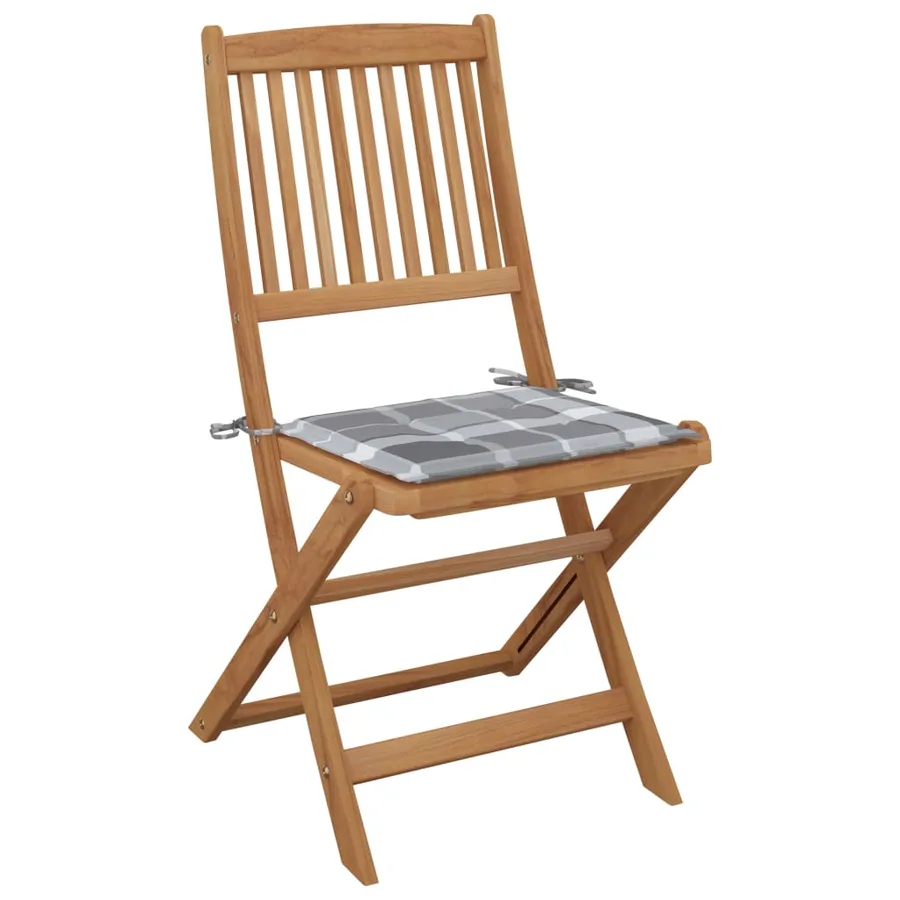 Chaises pliables de jardin lot de 6 avec coussins Bois d'acacia - 3