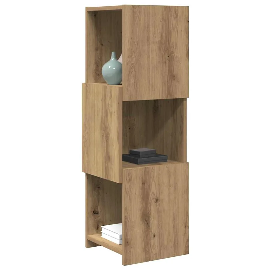 Meuble d'angle 30,5x30x95cm Bois d'ingénierie Chêne artisanal - 3