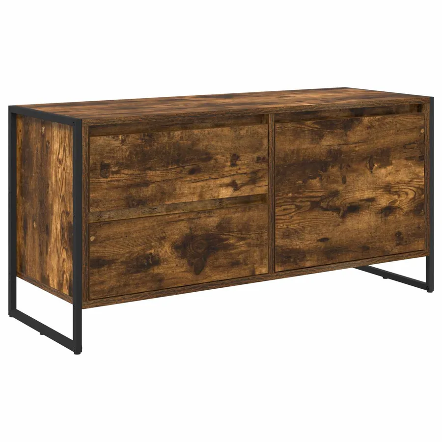 Meuble TV Chêne Fumé 100 x 36 x 49.5 cm Bois d'ingénierie - 2