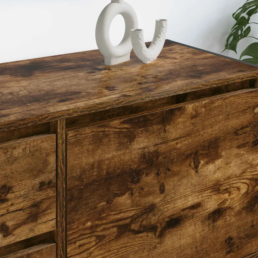 Meuble TV Chêne Fumé 100 x 36 x 49.5 cm Bois d'ingénierie - 4