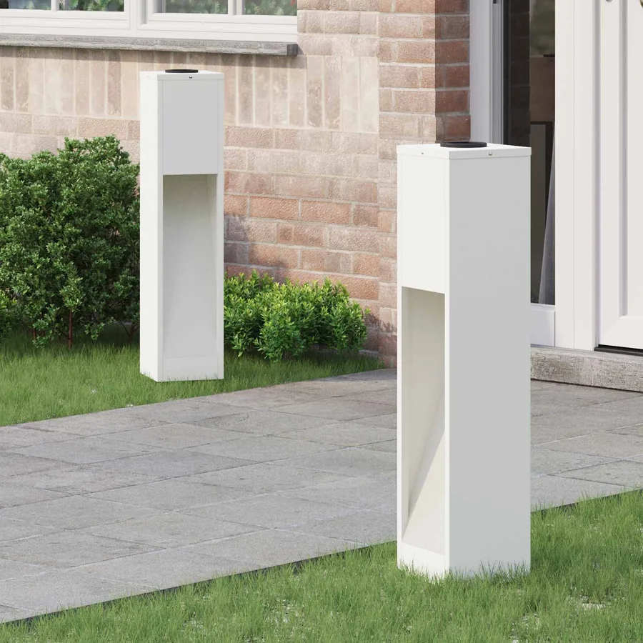 Lumière de Chemin LED Solaire 2 pcs Blanc chaud 18 x 18 x 80 cm