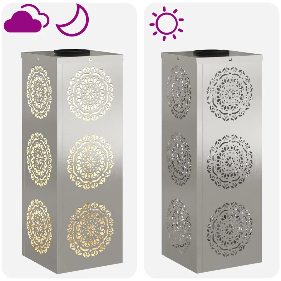 Lumière de chemin LED solaire 2 pcs Blanc chaud 18 x 18 x 50 cm - 13