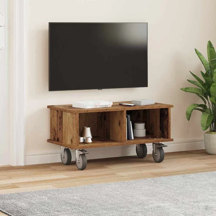 Meuble TV Bois ancien 68,5 x 35 x 35 cm Bois d'ingénierie - 4