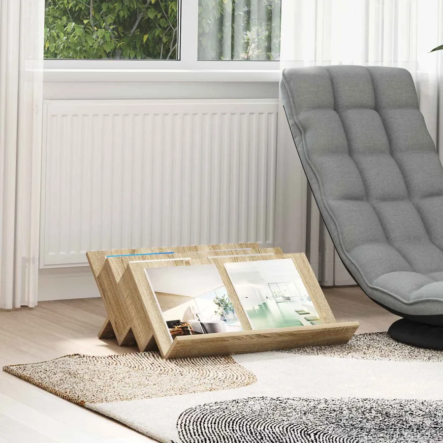 Étagère à magazines avec étagère Chêne Sonoma 65 x 53 x 28,5 cm
