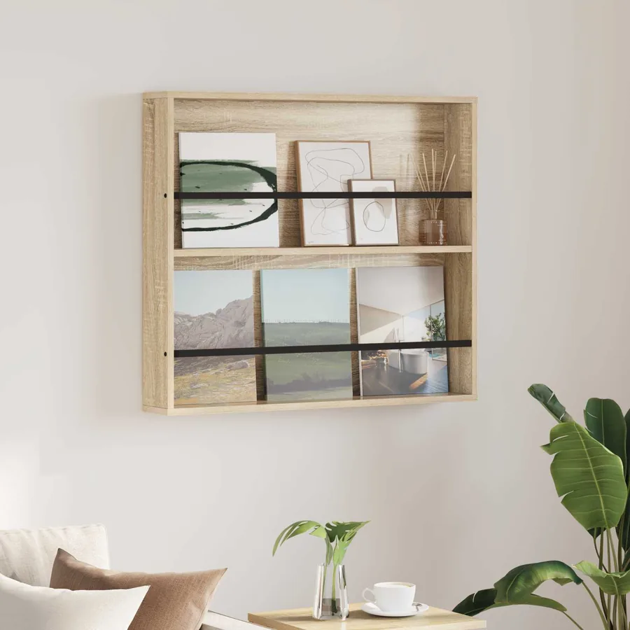 Étagère à magazines avec étagère Chêne Sonoma 80 x 12 x 70 cm