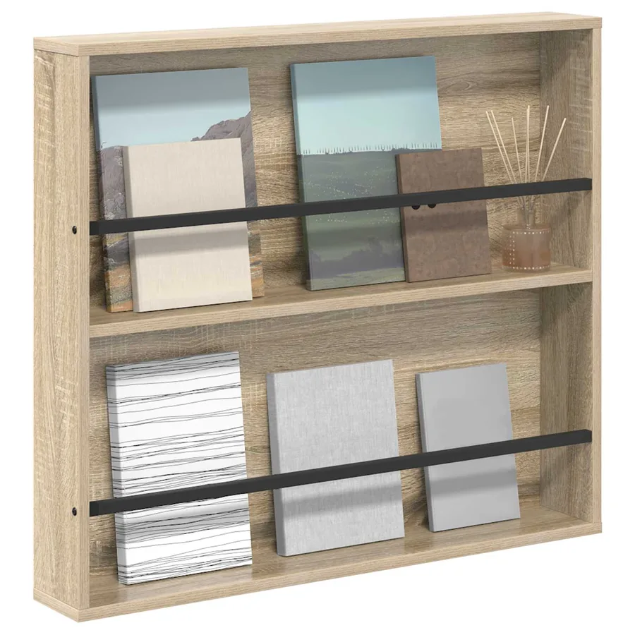 Étagère à magazines avec étagère Chêne Sonoma 80 x 12 x 70 cm - 3