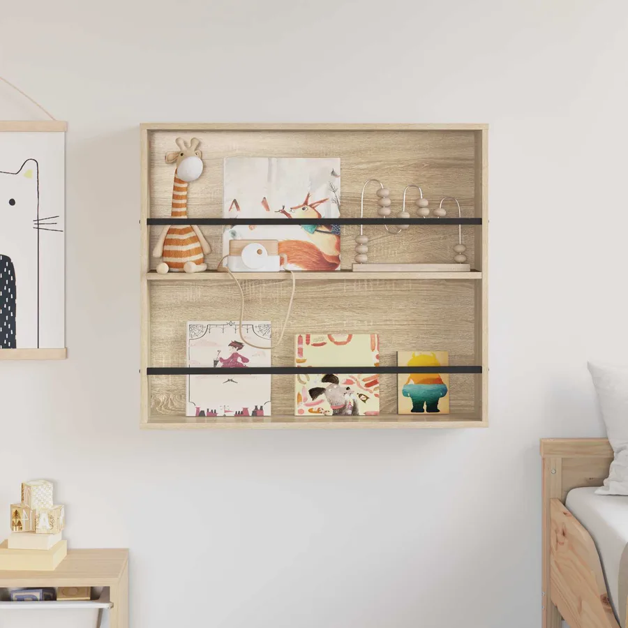 Étagère à magazines avec étagère Chêne Sonoma 80 x 12 x 70 cm - 4