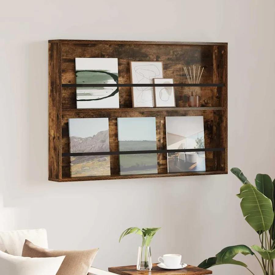 Étagère à magazines avec étagère Chêne fumé 100 x 12 x 70 cm