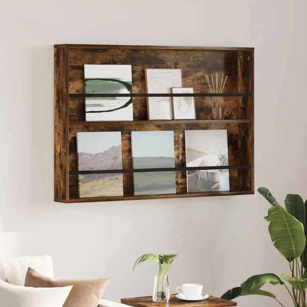 Étagère à magazines avec étagère Chêne fumé 100 x 12 x 70 cm
