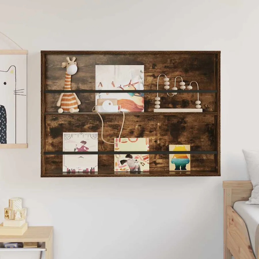 Étagère à magazines avec étagère Chêne fumé 100 x 12 x 70 cm - 4