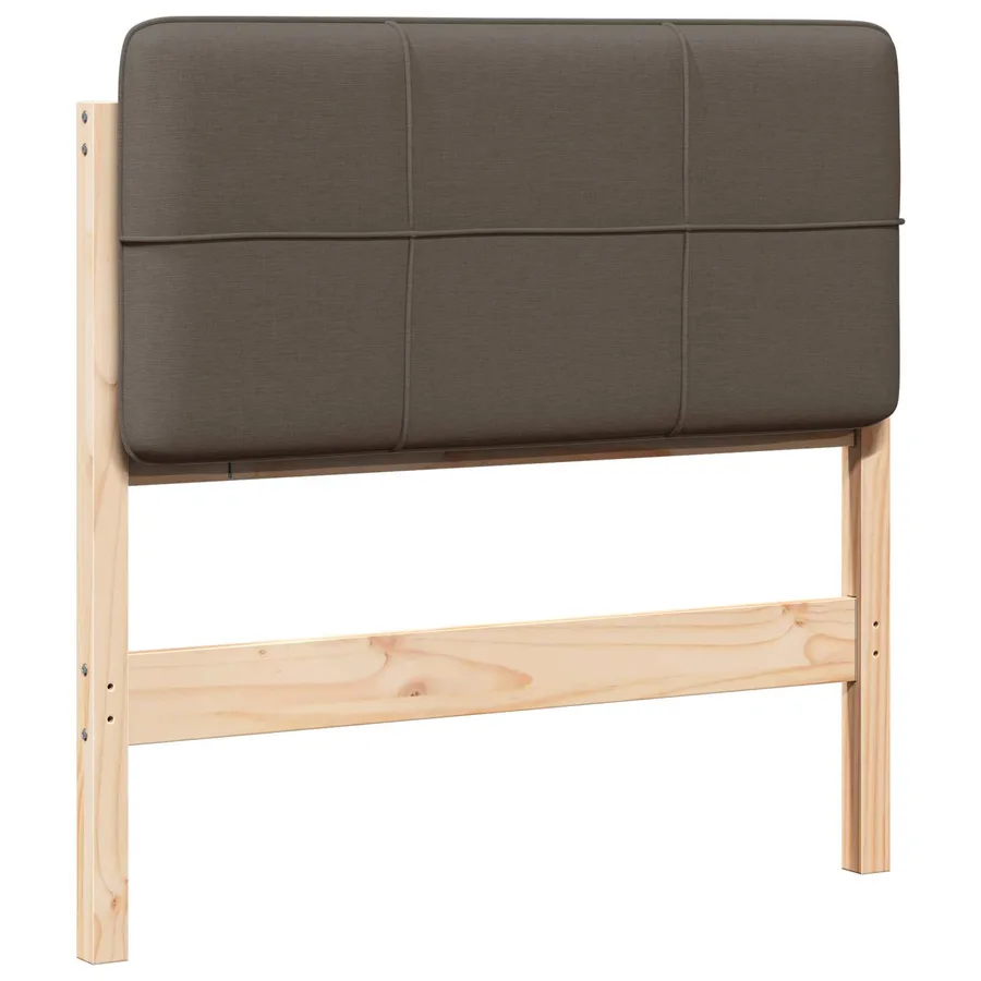 Tête de lit capitonnée Marron et Taupe 80 cm Pin massif - 2