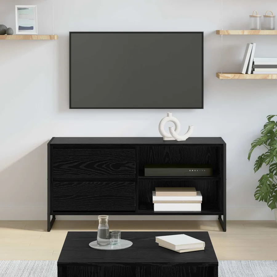 Meuble TV Chêne noir 100 x 36 x 49,5 cm Bois d'ingénierie
