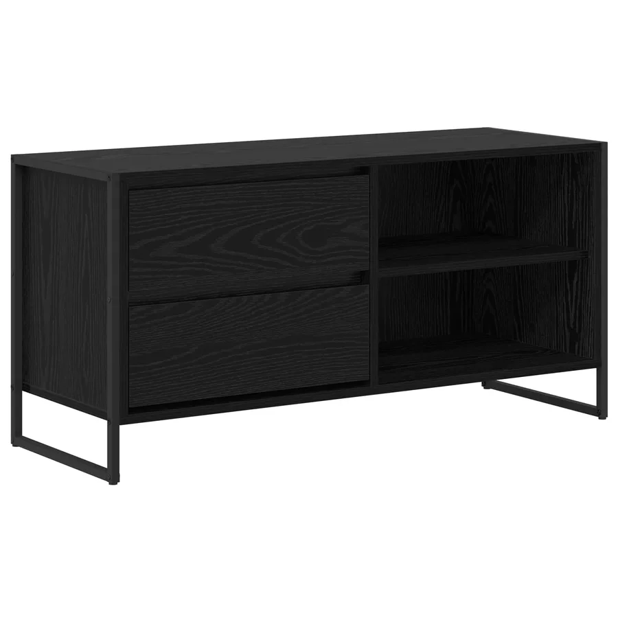 Meuble TV Chêne noir 100 x 36 x 49,5 cm Bois d'ingénierie - 2