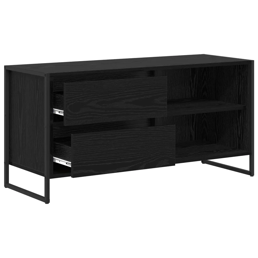 Meuble TV Chêne noir 100 x 36 x 49,5 cm Bois d'ingénierie - 5