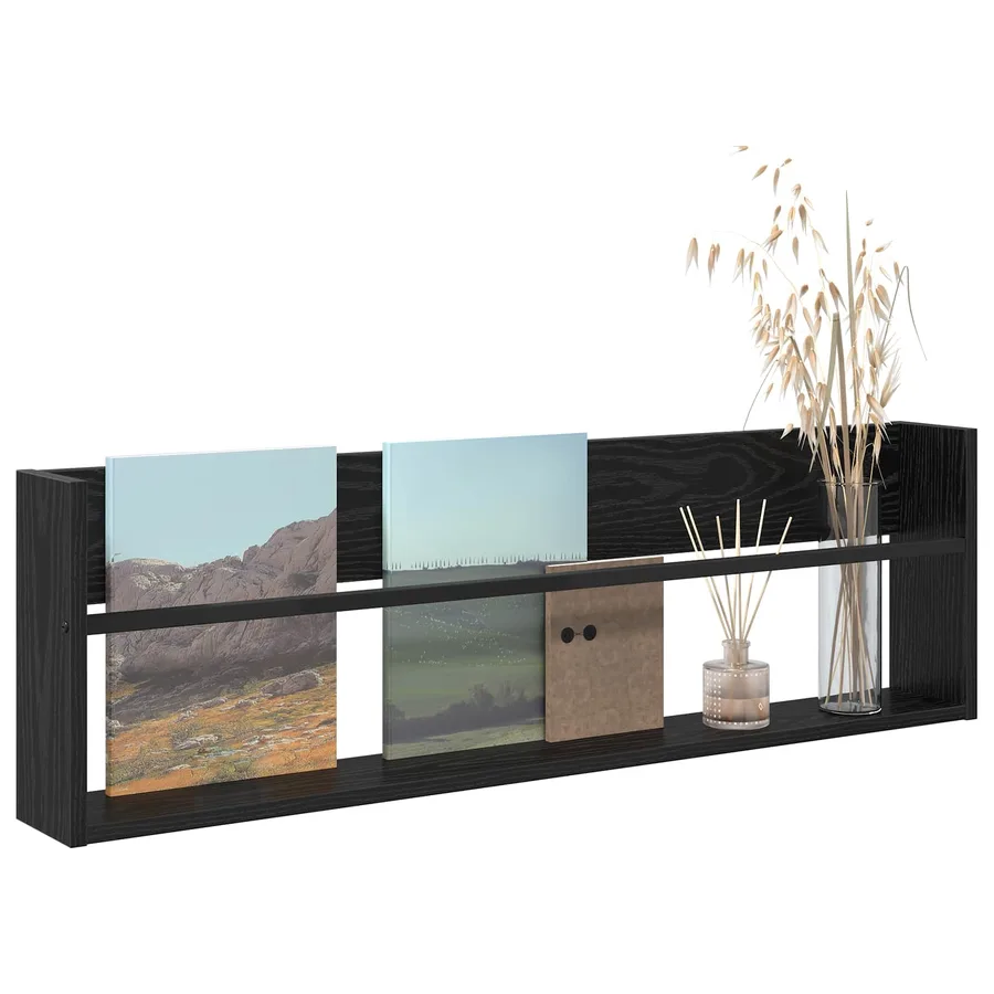 Étagère à magazines avec étagère Chêne noir 100 x 12 x 30 cm - 3