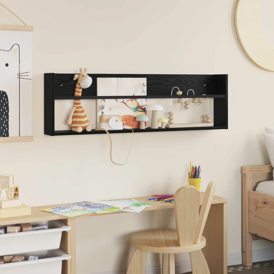 Étagère à magazines avec étagère Chêne noir 100 x 12 x 30 cm - 4