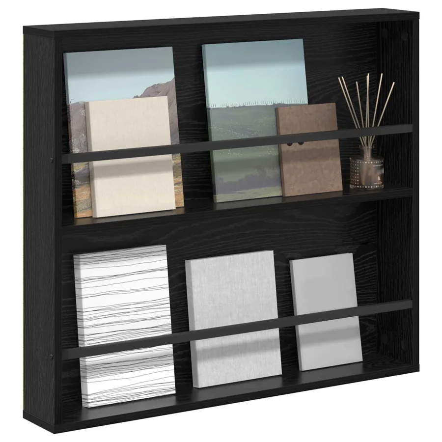 Étagère à magazines avec étagère Chêne noir 80 x 12 x 70 cm - 3