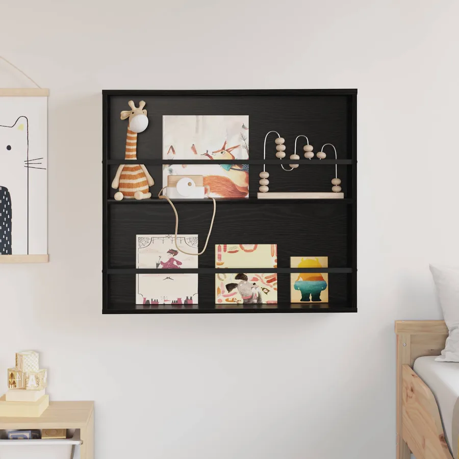 Étagère à magazines avec étagère Chêne noir 80 x 12 x 70 cm - 4