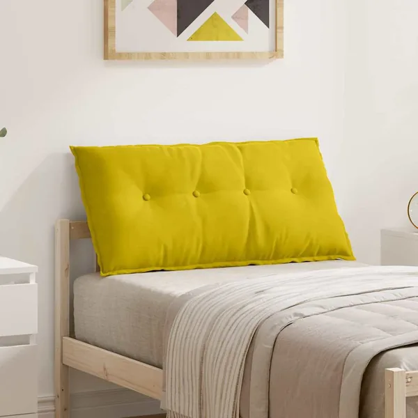 Coussin de Dos Jaune 100 x 50 cm Tissu en velours côtelé