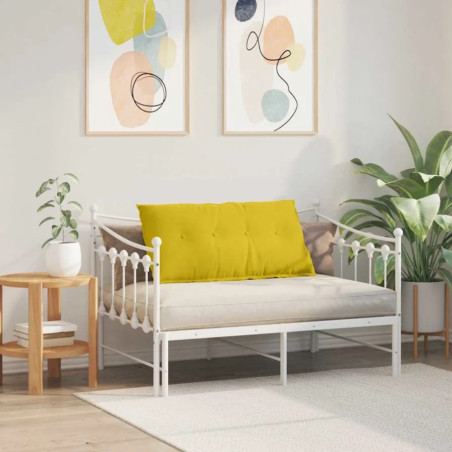 Coussin de Dos Jaune 100 x 50 cm Tissu en velours côtelé - 4