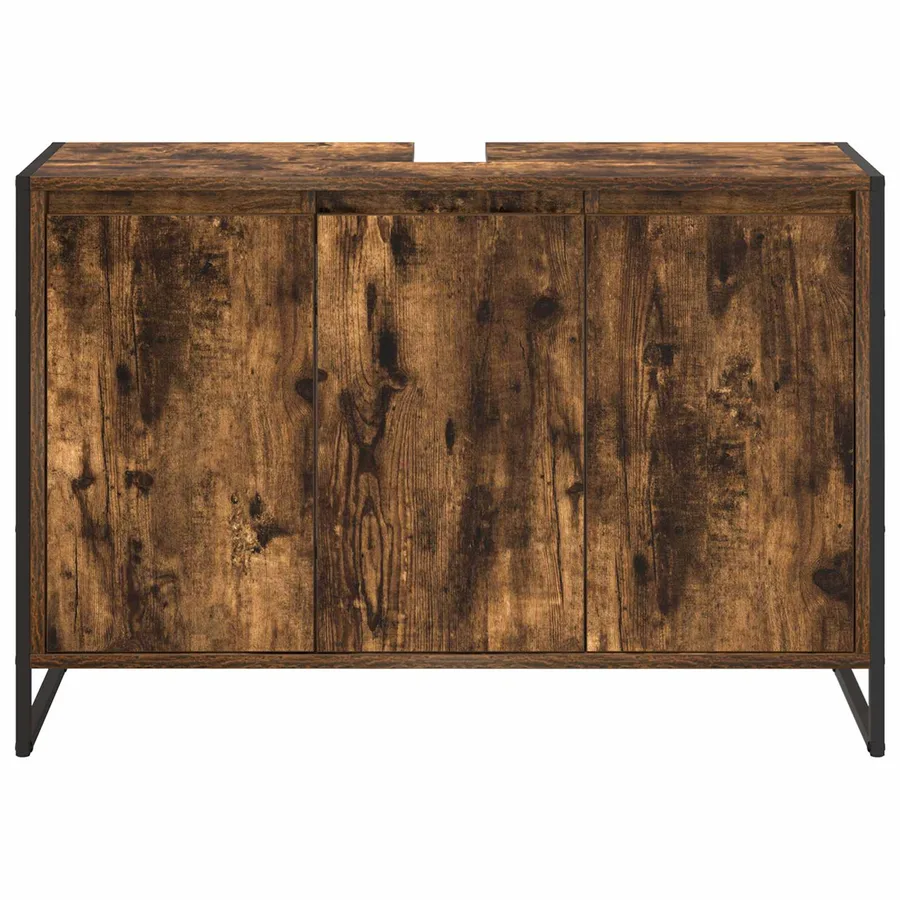 Cabinet de salle de bain avec porte Chêne Fumé 90 x 30 x 60 cm - 6