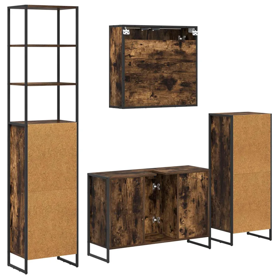 Ensemble de mobilier de salle de bain avec tiroir Chêne fumé - 10