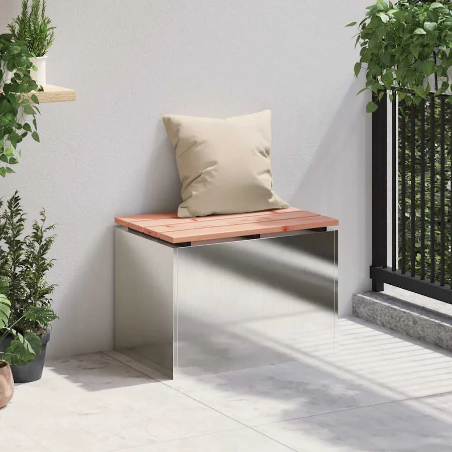 Banc de jardin Argent 60 x 40 x 43 cm Acier inoxydable - 3