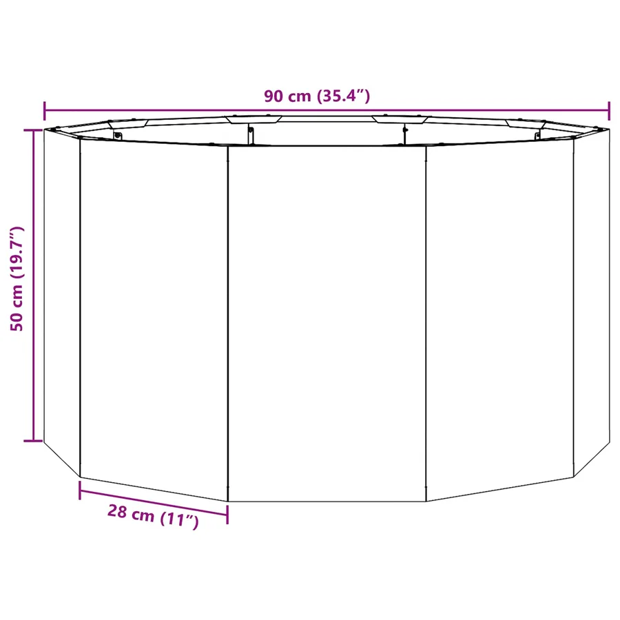 Jardinière Rouillé 90 x 90 x 50 cm Acier patiné - 11
