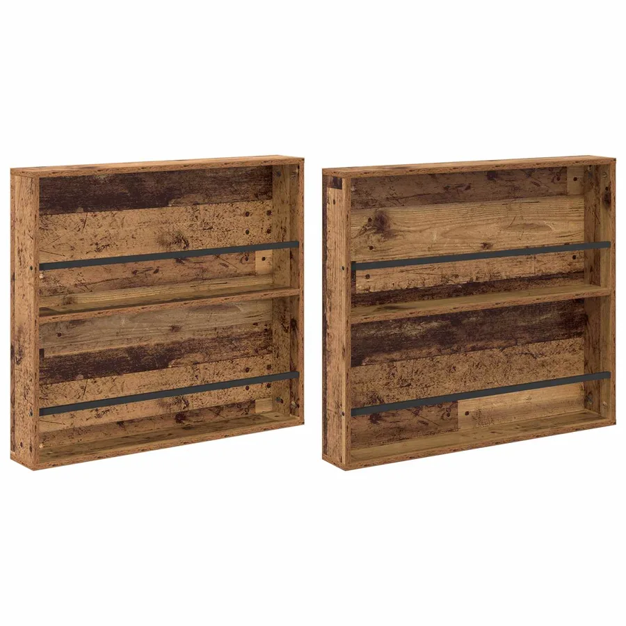 Étagère à magazines 2 pcs Bois ancien 80 x 12 x 70 cm - 2