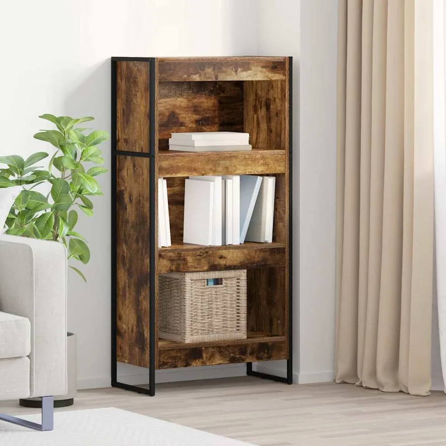 Bibliothèque Chêne Fumé 60 x 30 x 121 cm Bois d'ingénierie