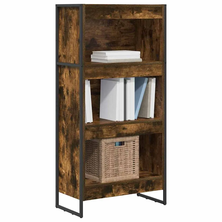 Bibliothèque Chêne Fumé 60 x 30 x 121 cm Bois d'ingénierie - 3
