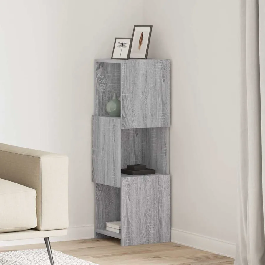 Meuble d'angle Gris Sonoma 30,5x30x95cm Bois d'ingénierie