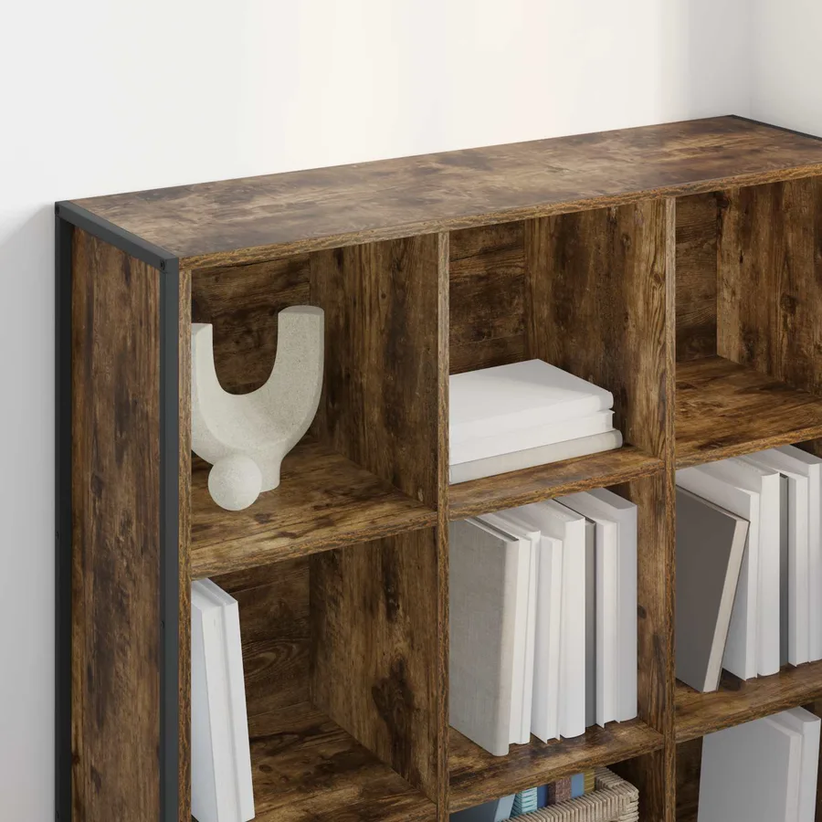 Bibliothèque Chêne Fumé 99,5 x 30 x 108,5 cm Bois d'ingénierie - 4