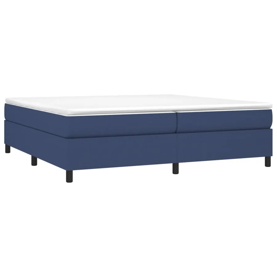 Sommier à lattes de lit avec matelas Bleu 200x200 cm Tissu - 3