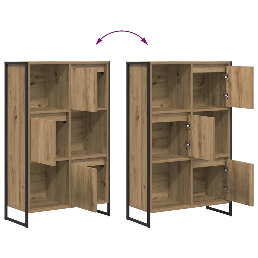 Bibliothèque 68 x 30 x 108.5 cm Bois d'ingénierie Chêne artisan - 11