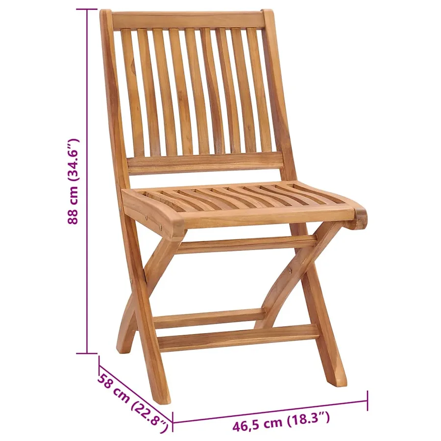 Chaises pliables de jardin avec coussins lot de 6 Bois de teck - 12