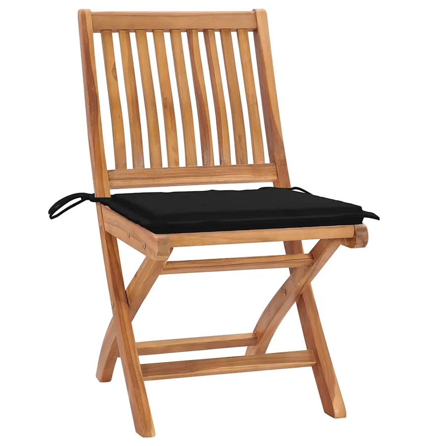 Chaises pliables de jardin avec coussins lot de 6 Bois de teck - 3