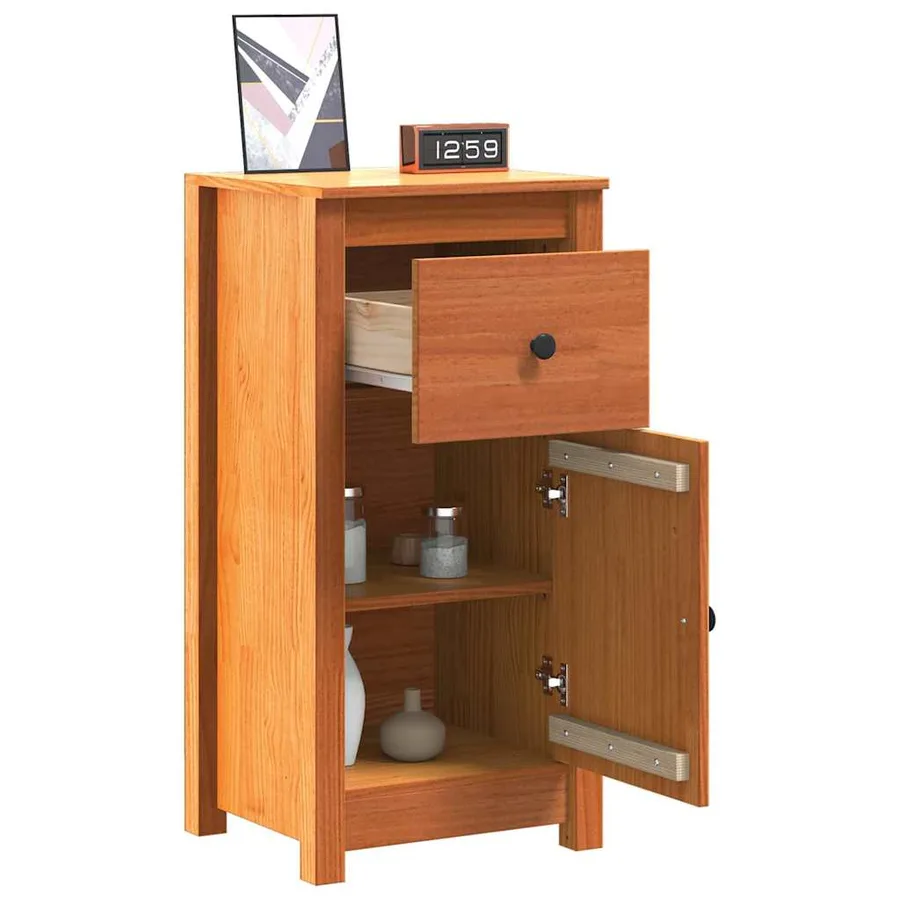 Buffet Brun cire 39 x 34,5 x 80 cm Pin massif - 3