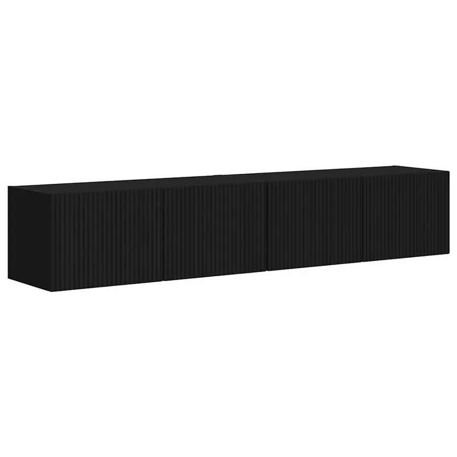 Meuble TV mural Montage mural 2 pcs Noir 78,5 x 31 x 29,5 cm - 2