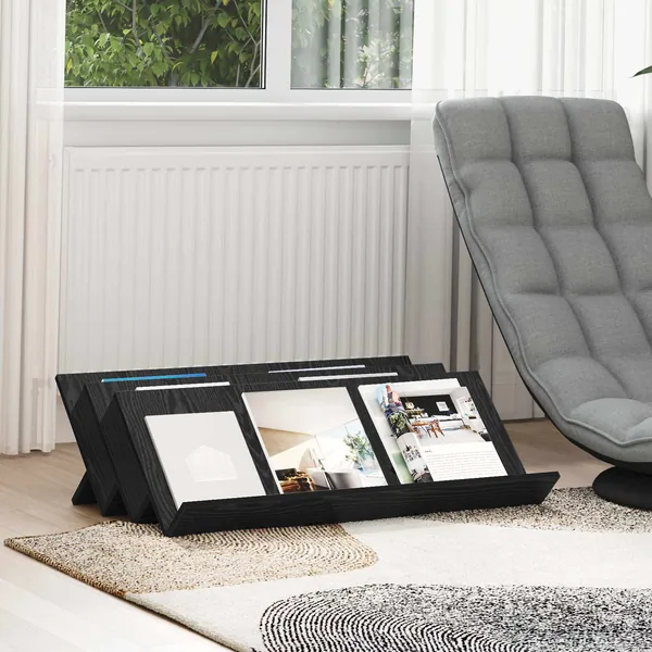 Étagère à magazines avec étagère Chêne noir 90 x 53 x 28,5 cm