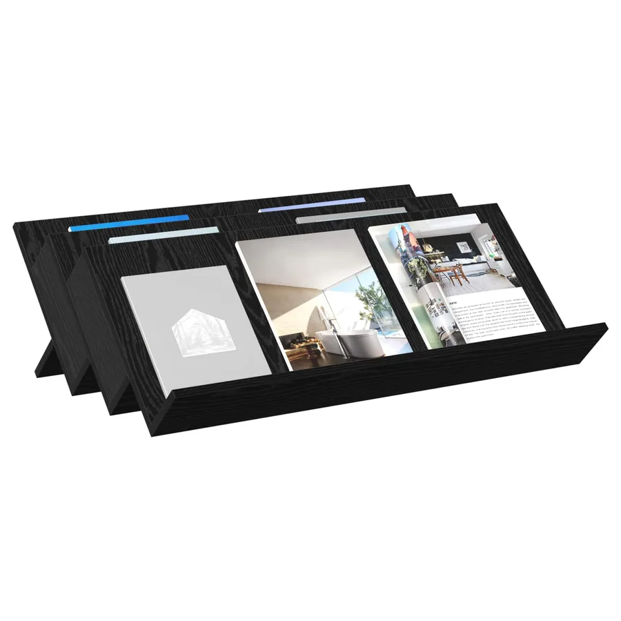 Étagère à magazines avec étagère Chêne noir 90 x 53 x 28,5 cm - 3