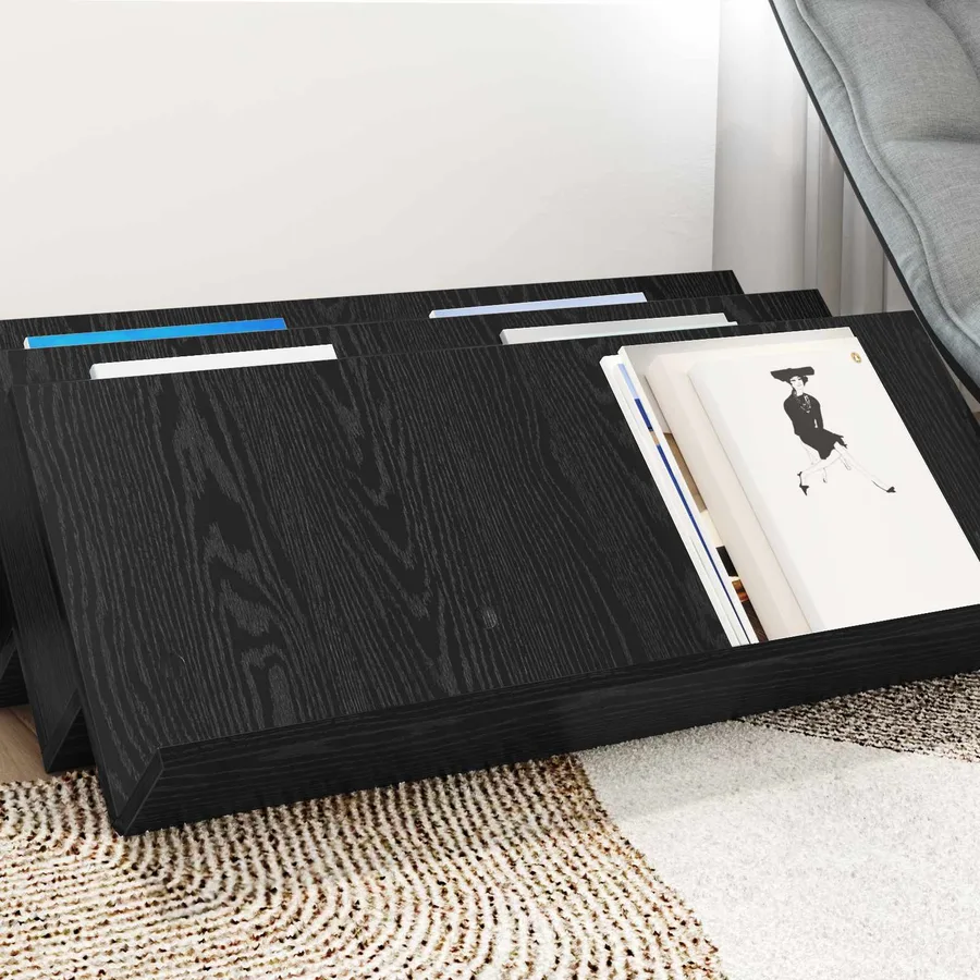 Étagère à magazines avec étagère Chêne noir 90 x 53 x 28,5 cm - 4
